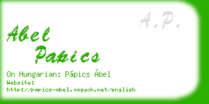 abel papics business card