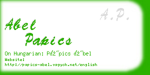 abel papics business card